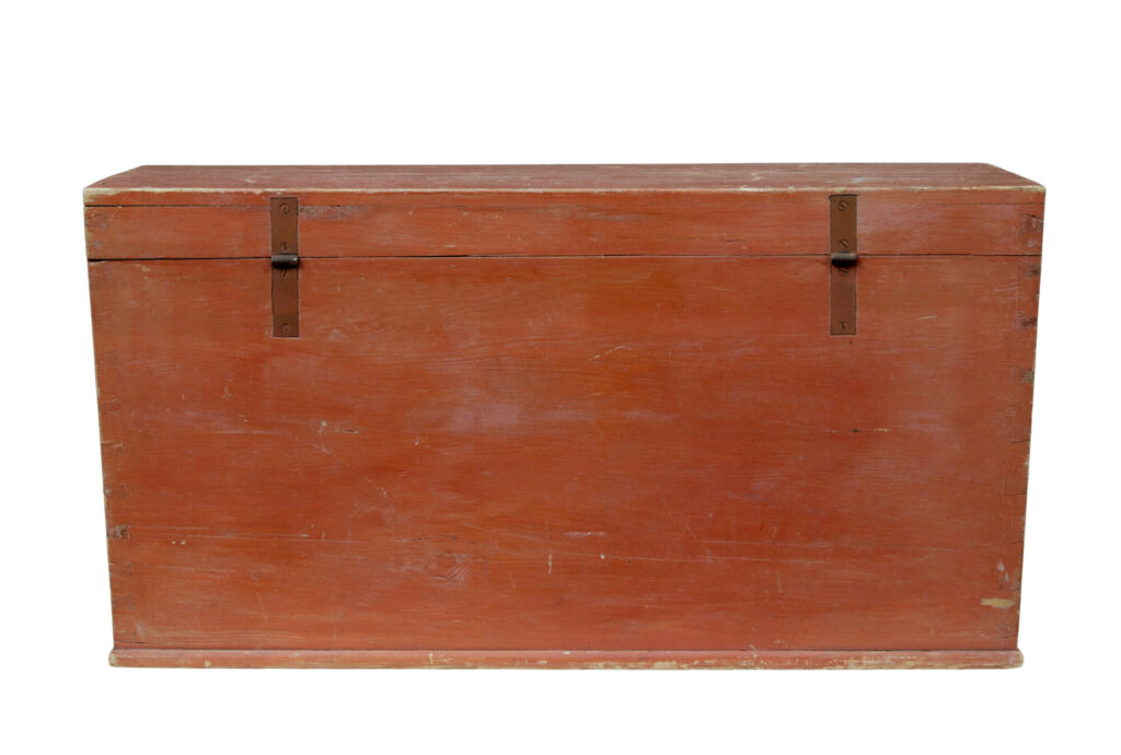 19th Century Scandinavian Pine Flat Top Trunk — image 5