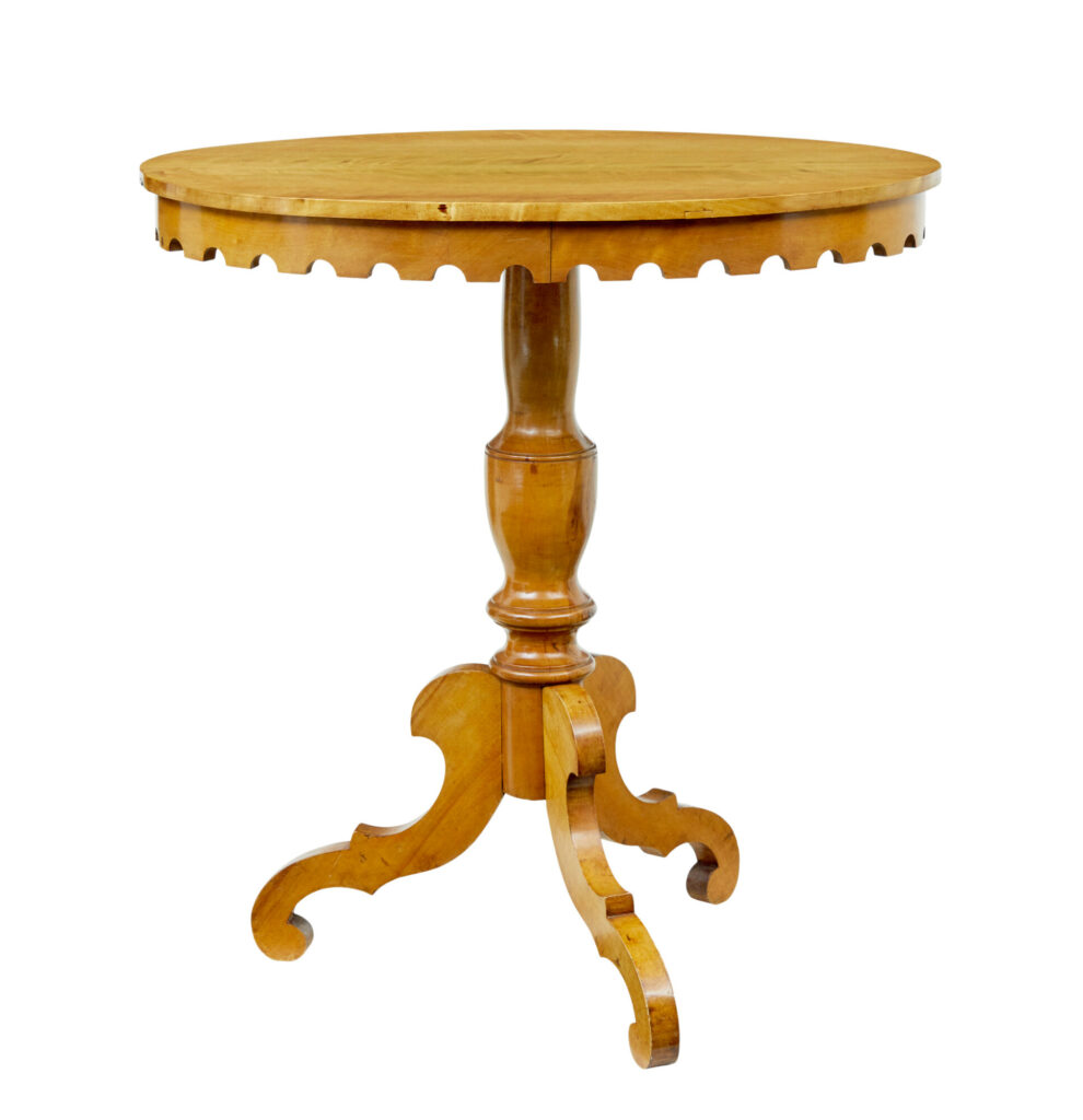 Swedish 19th Century Small Oval Birch Side Table