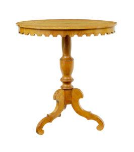 Swedish 19th Century Small Oval Birch Side Table — thumbnail 7