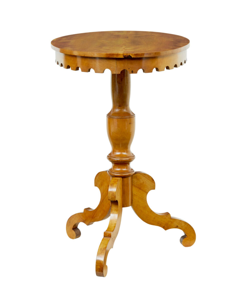 Swedish 19th Century Small Oval Birch Side Table — image 6