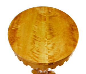 Swedish 19th Century Small Oval Birch Side Table — thumbnail 5