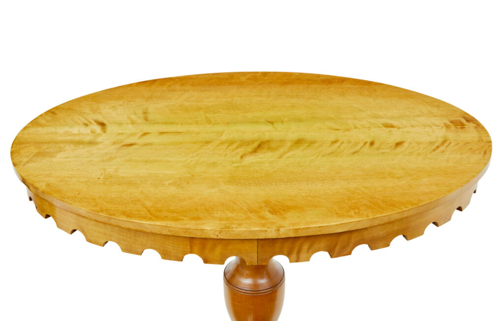 Swedish 19th Century Small Oval Birch Side Table — image 4