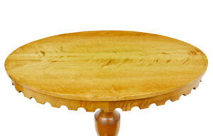 Swedish 19th Century Small Oval Birch Side Table — thumbnail 4