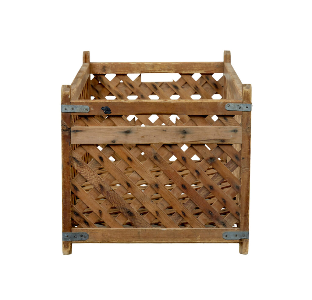 19th Century Scandinavian Pine Log Basket — image 4