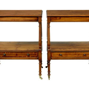PAIR OF 20TH CENTURY BURR YEW SIDE TABLES