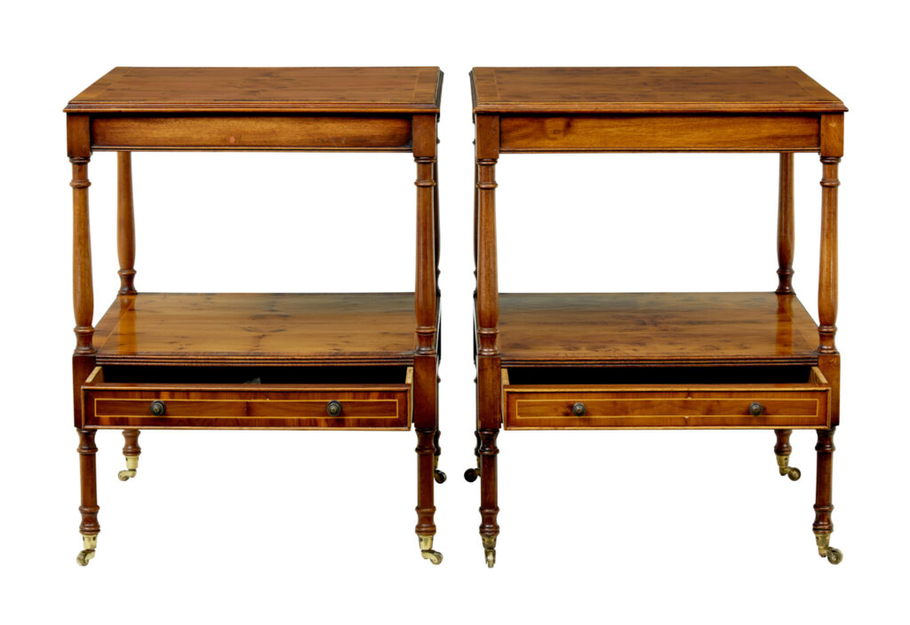 Pair of 20th Century Burr Yew Side Tables — image 8