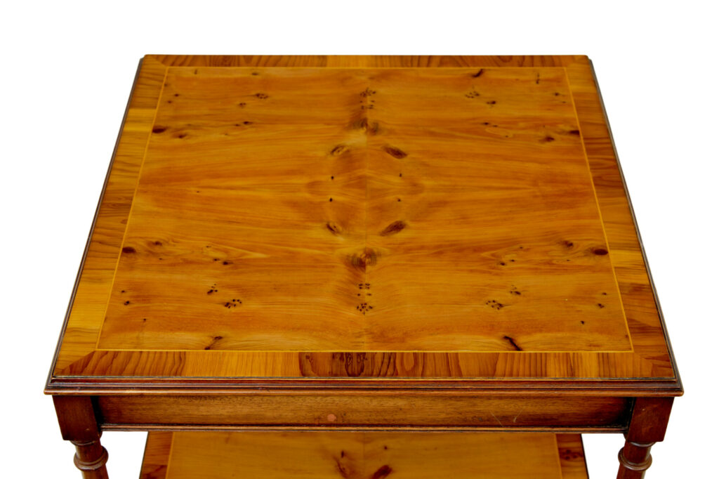 Pair of 20th Century Burr Yew Side Tables — image 4