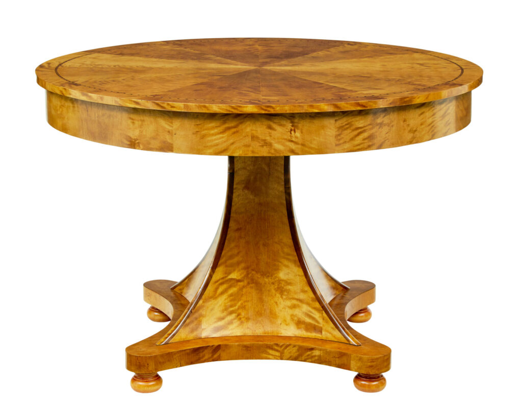 Scandinavian Art Deco Inlaid Birch Center Table