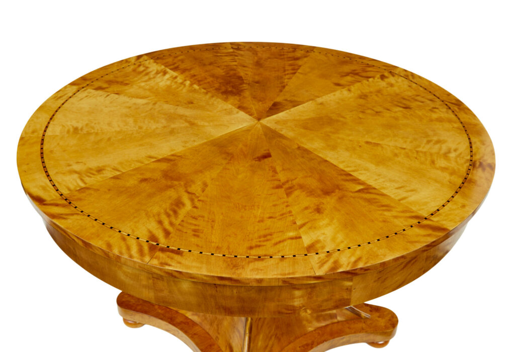 Scandinavian Art Deco Inlaid Birch Center Table — image 8