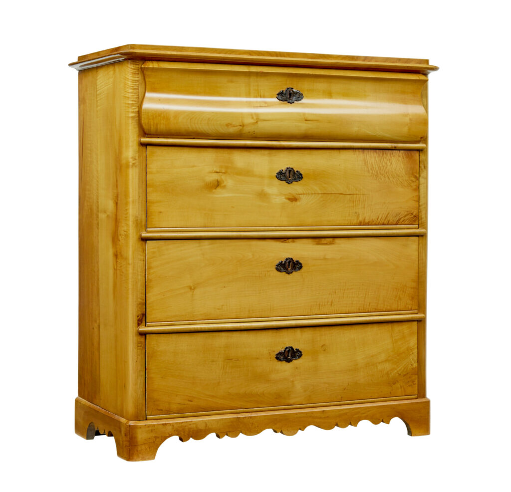 19th Century Swedish Birch Chest of Drawers