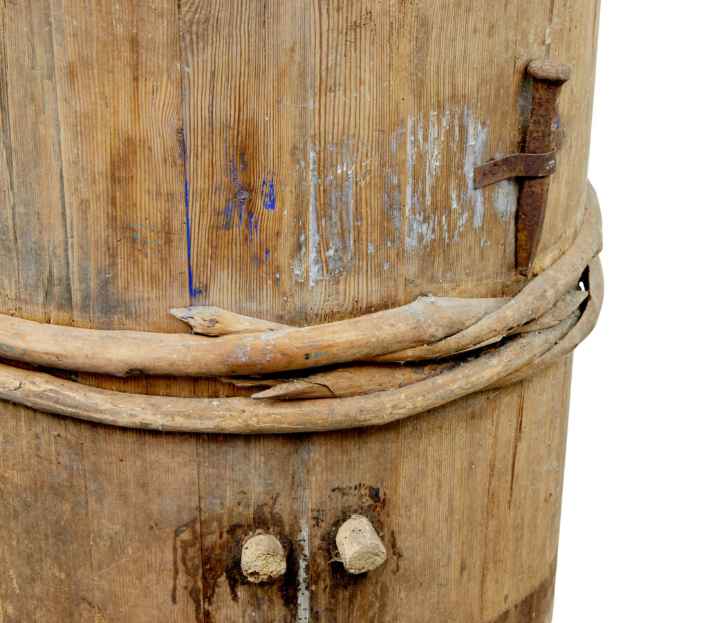 19th Century Rustic Swedish Pine Barrel — image 9