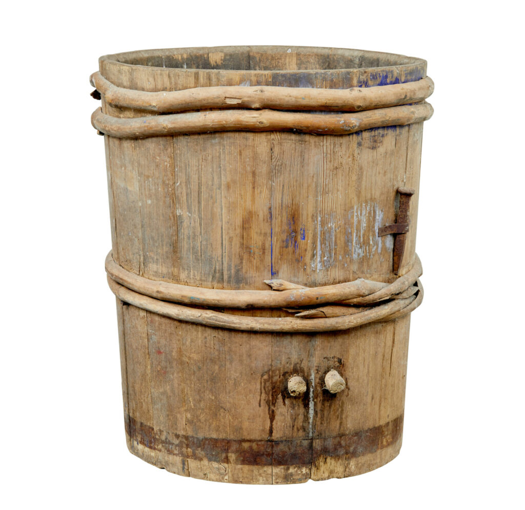 19th Century Rustic Swedish Pine Barrel