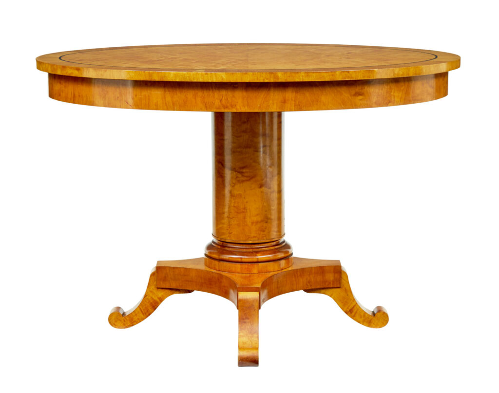 LATE 19TH CENTURY SWEDISH BIRCH OVAL CENTER TABLE