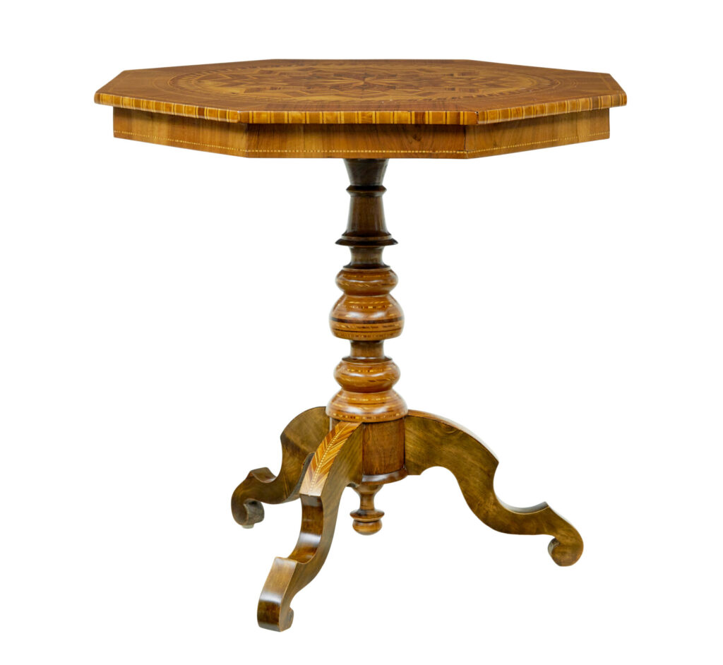 Italian 19th Century Inlaid Walnut Sorrento Table