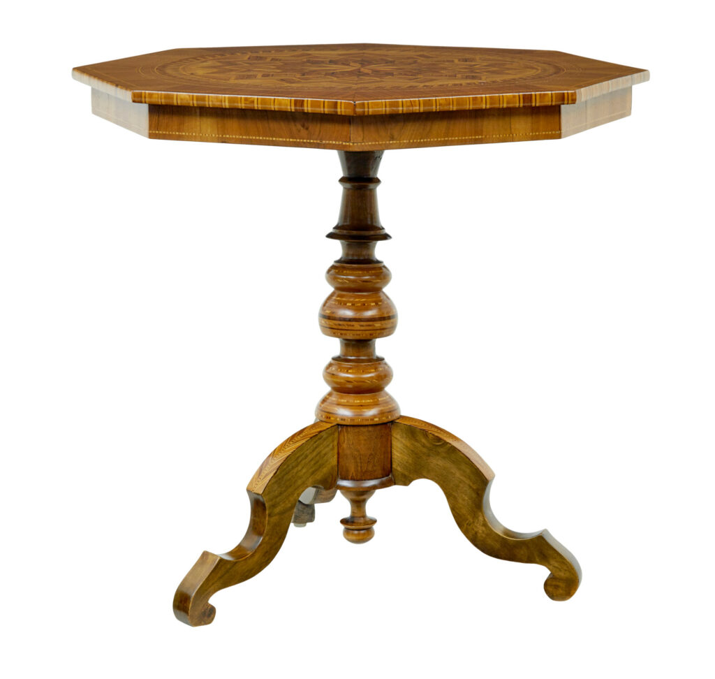 Italian 19th Century Inlaid Walnut Sorrento Table — image 9