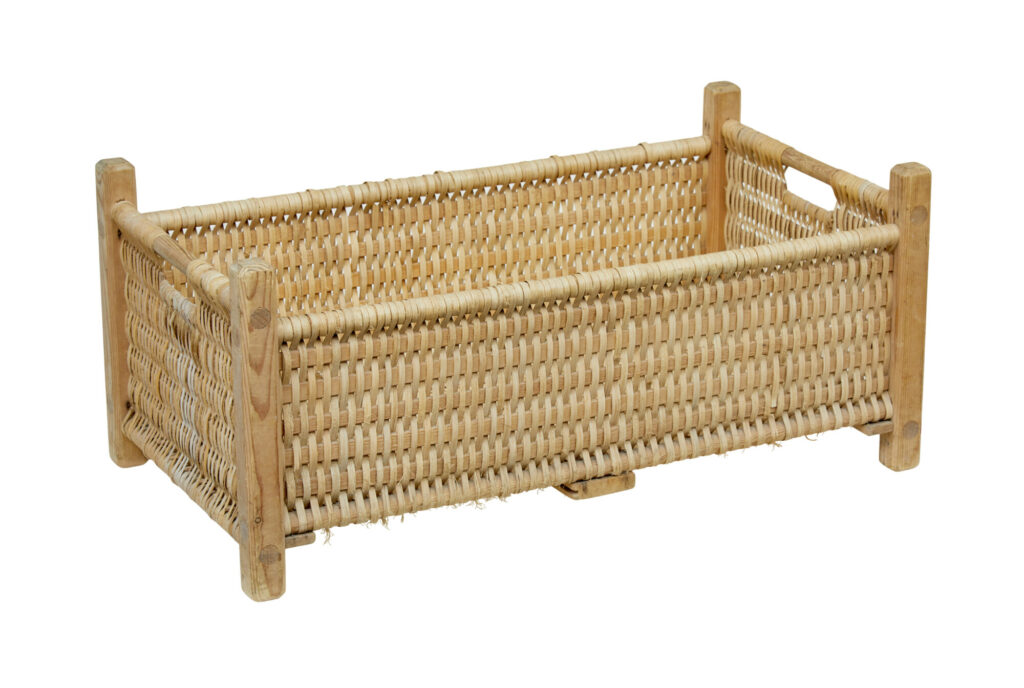 Scandinavian 19th Century Hand Woven Pine Basket