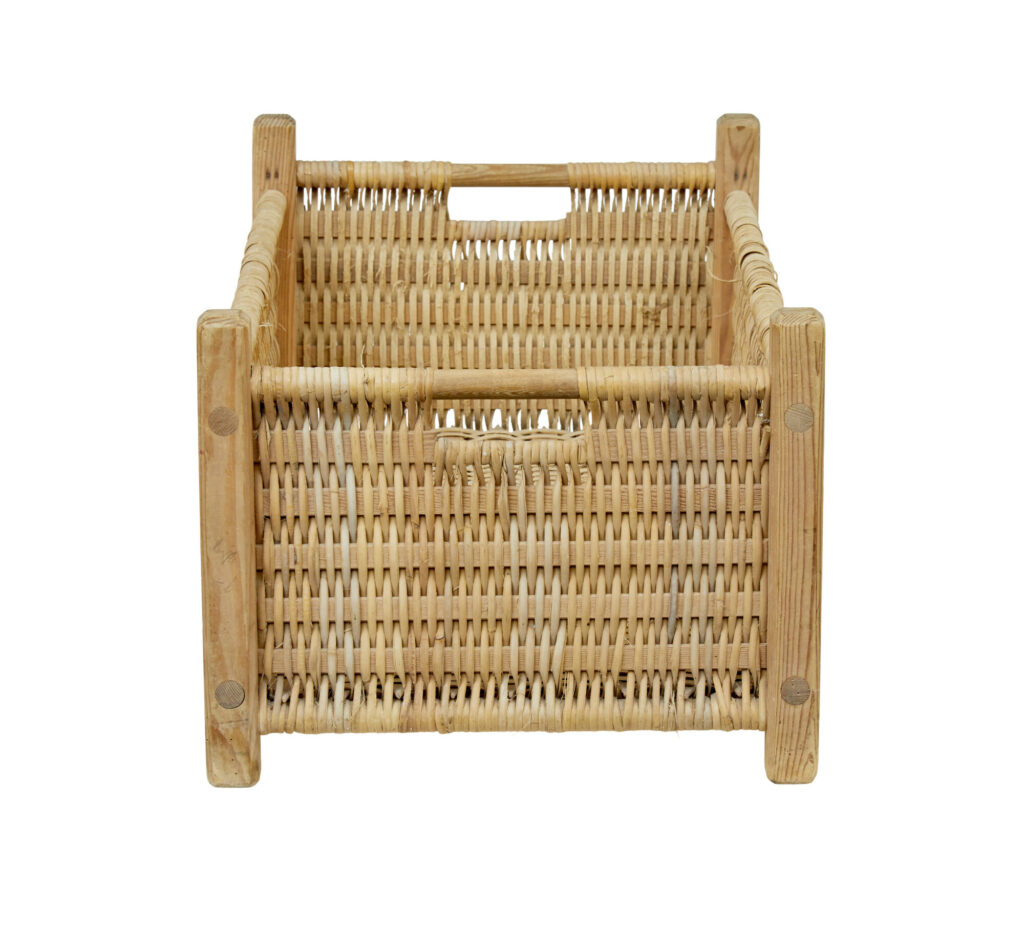 Scandinavian 19th Century Hand Woven Pine Basket — image 4