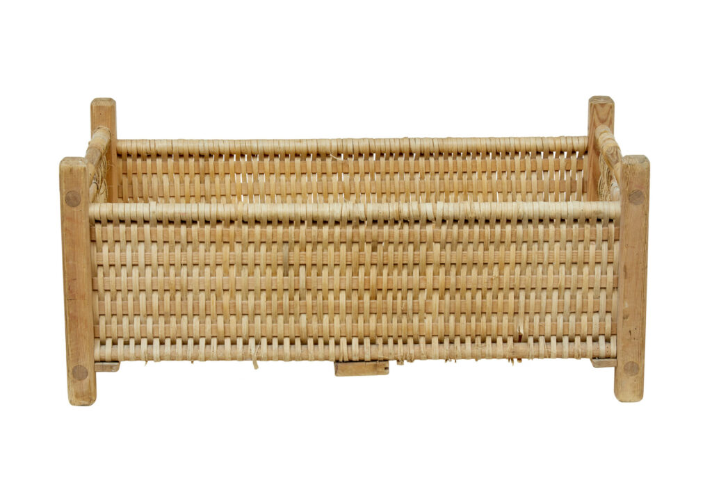 Scandinavian 19th Century Hand Woven Pine Basket — image 3