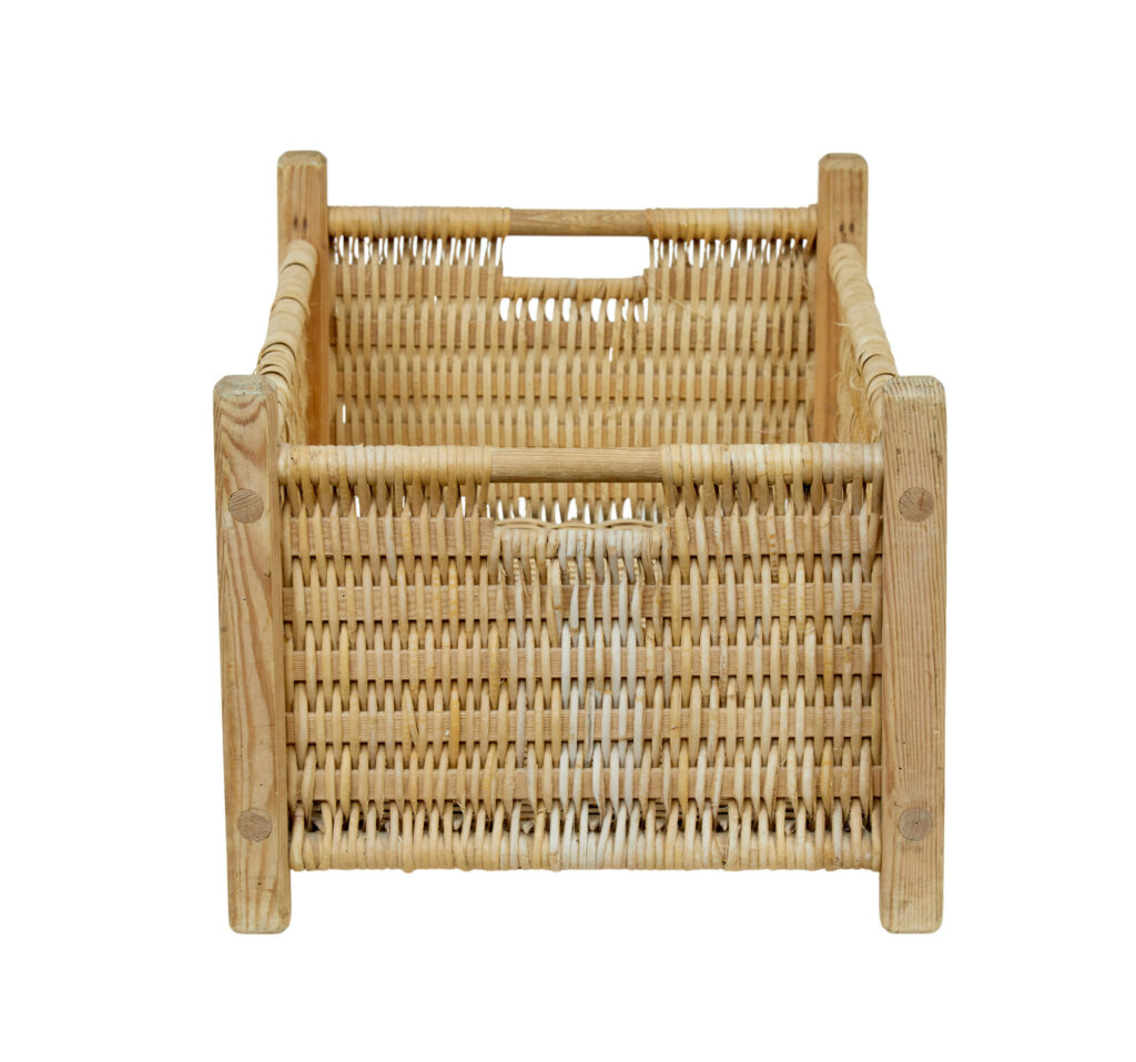 Scandinavian 19th Century Hand Woven Pine Basket — image 2