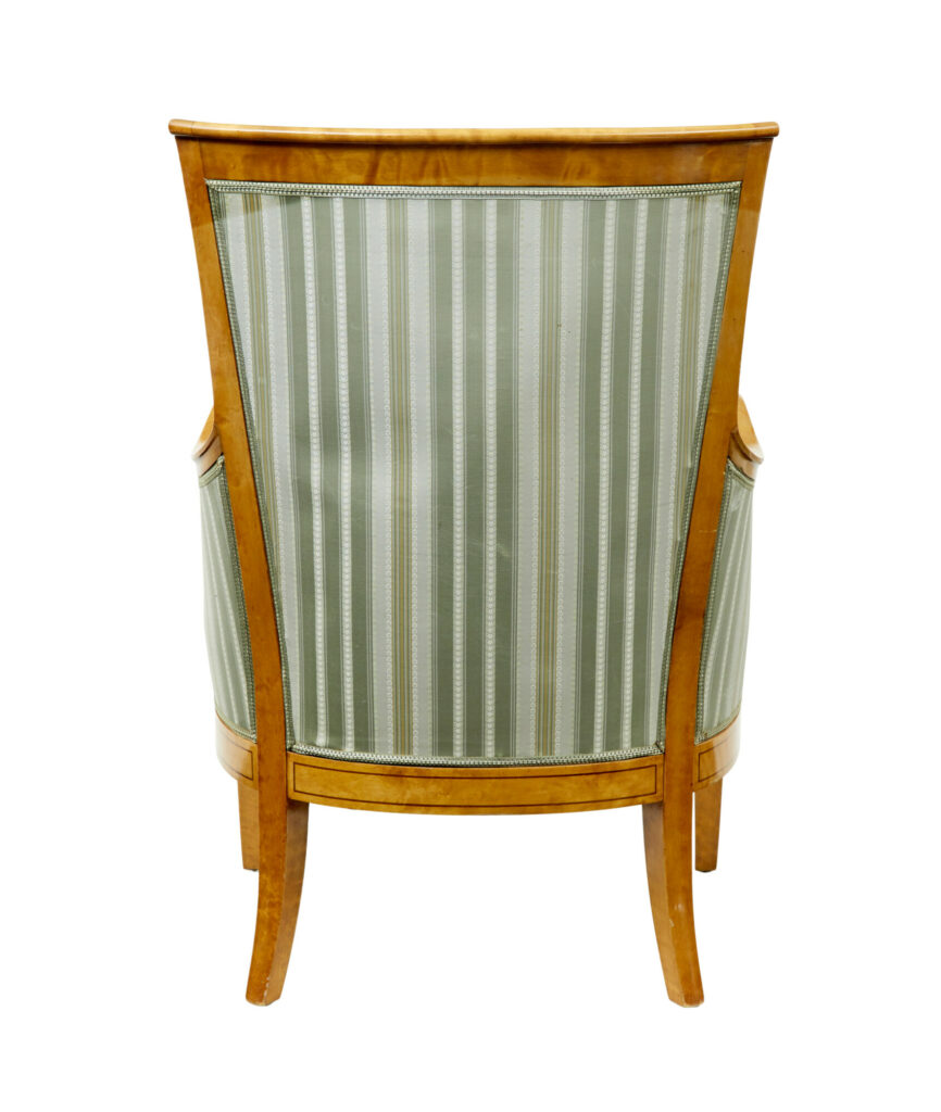 Early 20th Century Set of 4 Karl Johan Influenced Birch Armchairs — image 7