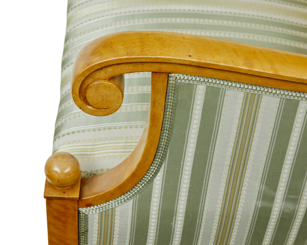 Early 20th Century Set of 4 Karl Johan Influenced Birch Armchairs — image 3