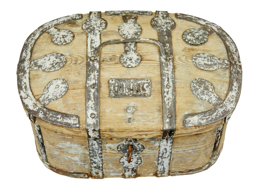 19th Century Scraped Pine Swedish Strong Box — image 5