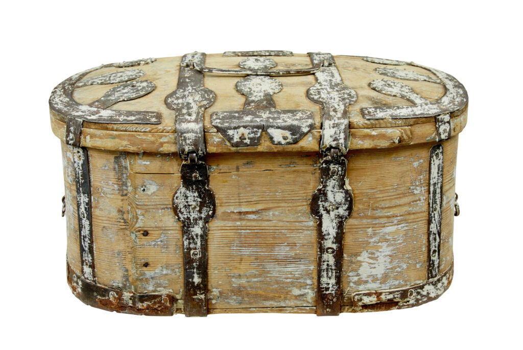 19th Century Scraped Pine Swedish Strong Box — image 4
