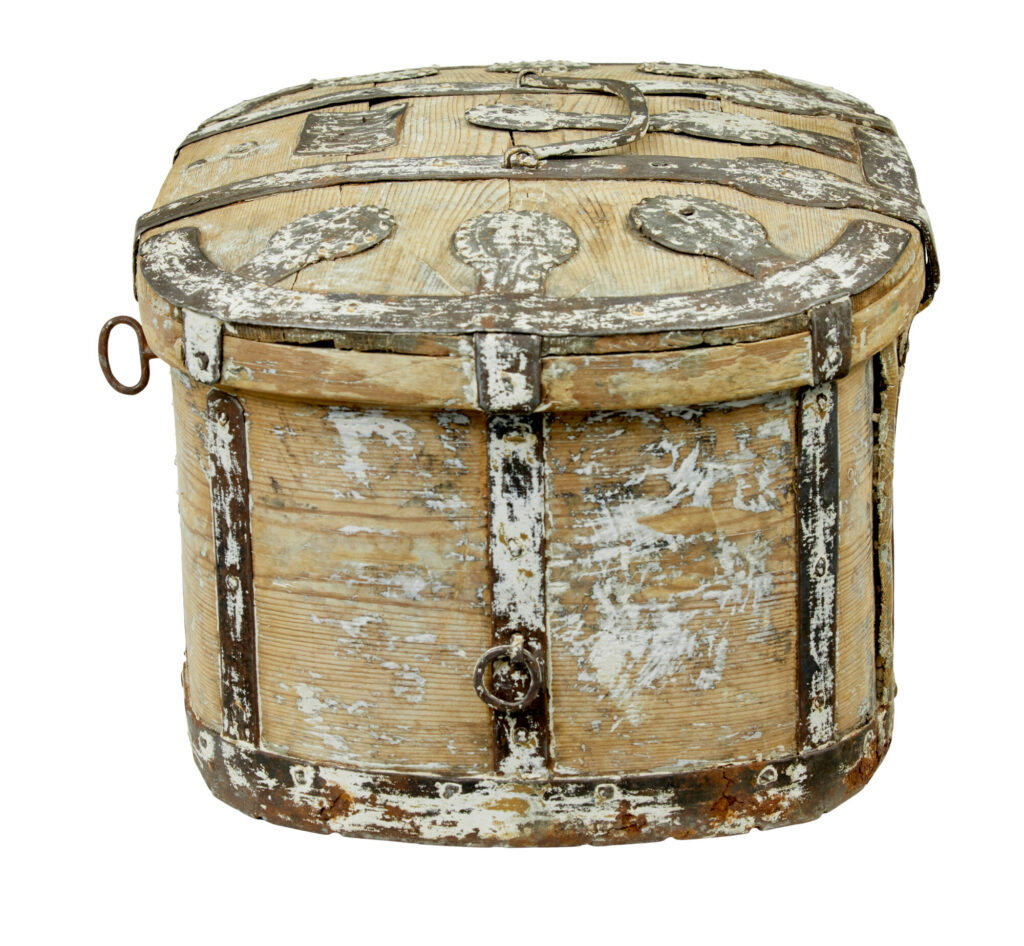 19th Century Scraped Pine Swedish Strong Box — image 2