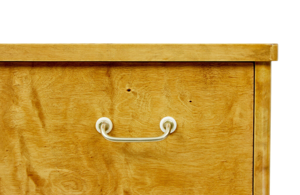 Mid Century Scandinavian Tiger Birch Chest of Drawers — image 10