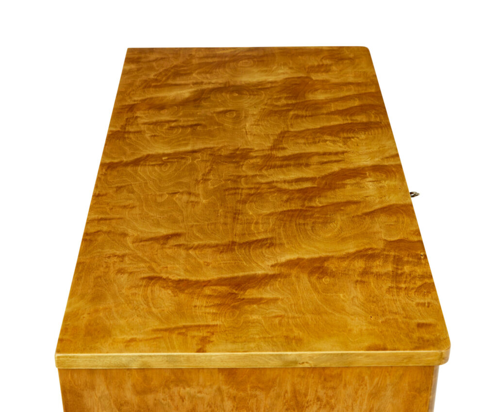 Mid Century Scandinavian Tiger Birch Chest of Drawers — image 8