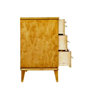 Mid Century Scandinavian Tiger Birch Chest of Drawers — thumbnail 4