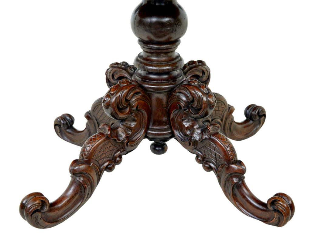 19th Century Scandinavian Hand Carved Oval Center Table — image 8