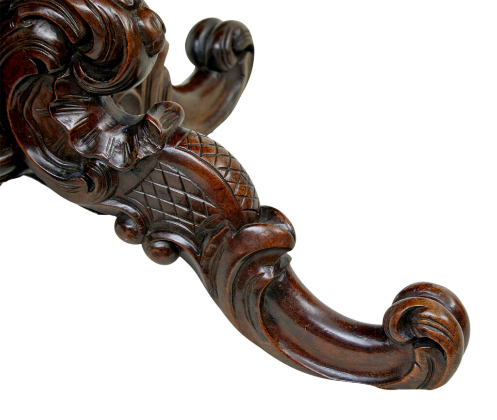 19th Century Scandinavian Hand Carved Oval Center Table — image 6