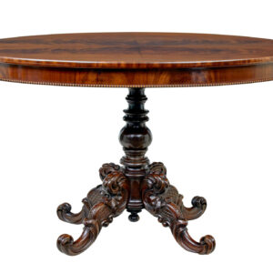 19TH CENTURY SCANDINAVIAN HAND CARVED OVAL CENTER TABLE