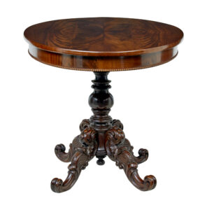 19th Century Scandinavian Hand Carved Oval Center Table — thumbnail 9