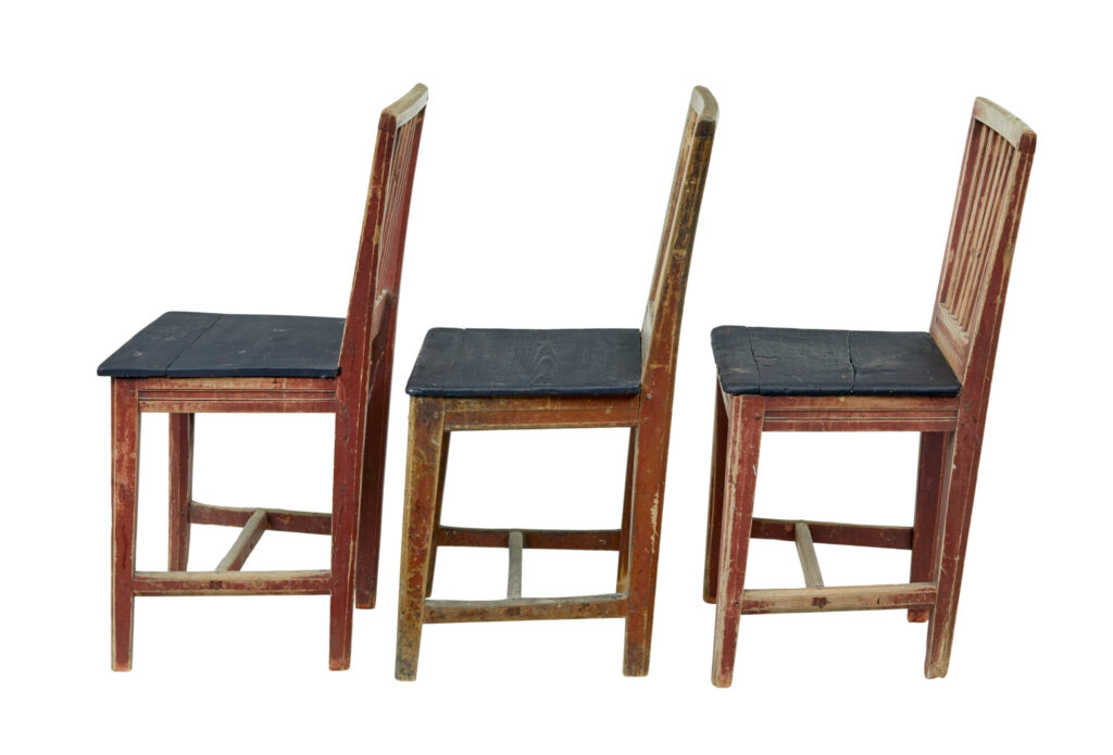 Harlequin Set of 6 19th Century Painted Pine Dining Chairs — image 12