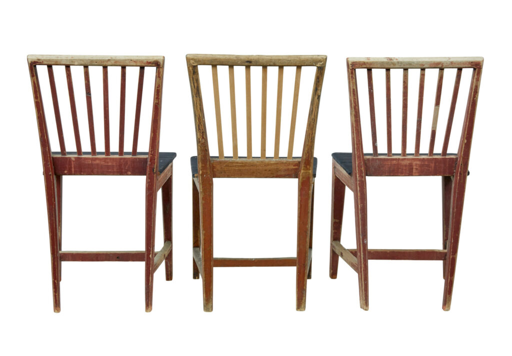 Harlequin Set of 6 19th Century Painted Pine Dining Chairs — image 11