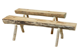 SET OF 2 SCANDINAVIAN HAND MADE LOG BENCHES