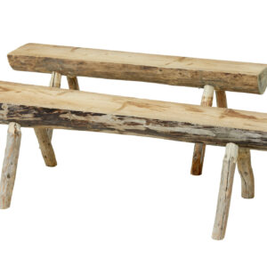 SET OF 2 SCANDINAVIAN HAND MADE LOG BENCHES