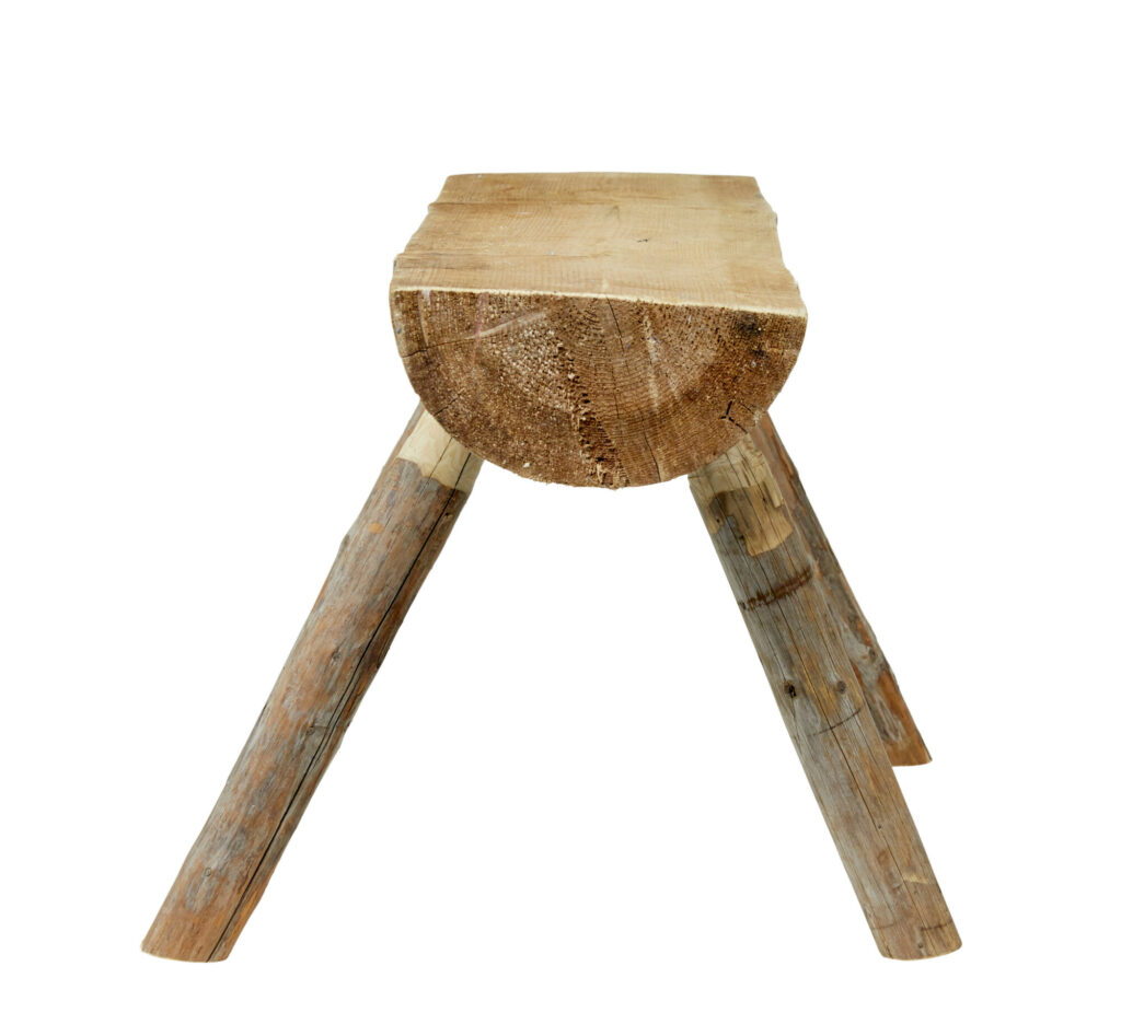 Set of 2 Scandinavian Hand Made Log Benches — image 9