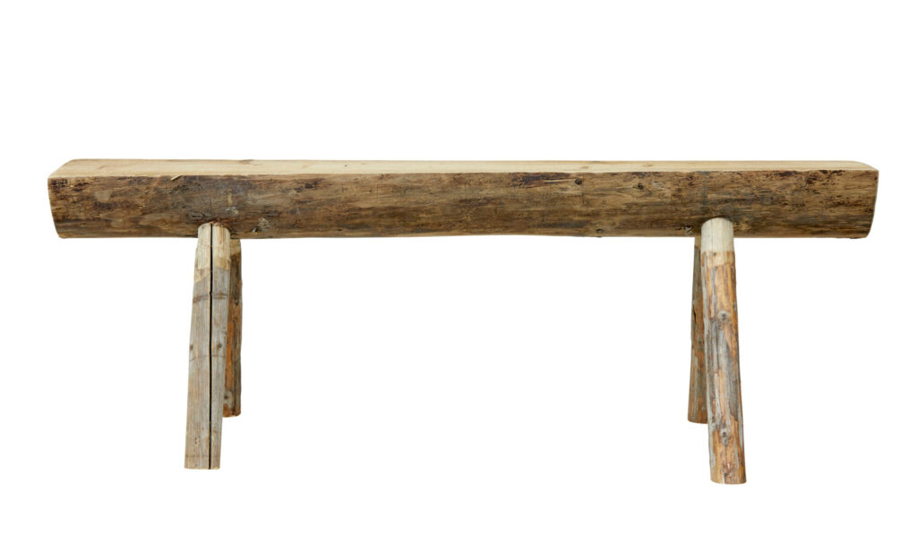 Set of 2 Scandinavian Hand Made Log Benches — image 8