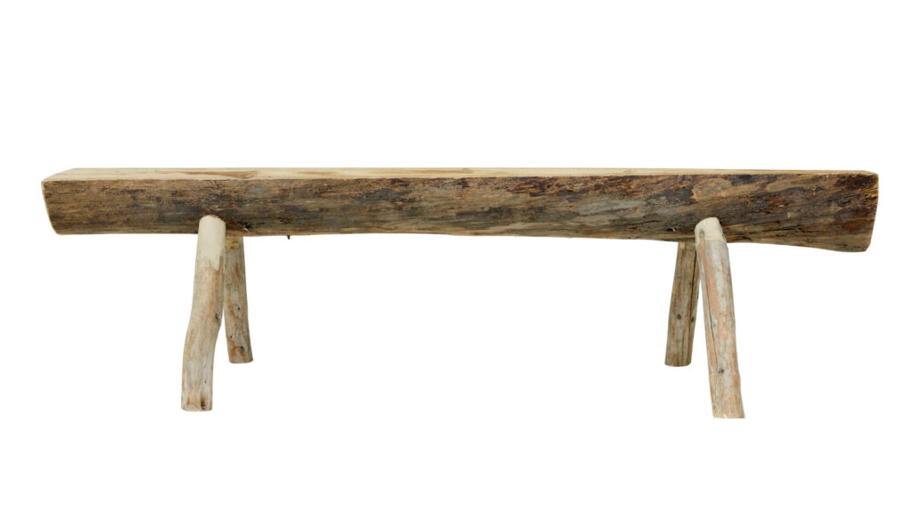 Set of 2 Scandinavian Hand Made Log Benches — image 7