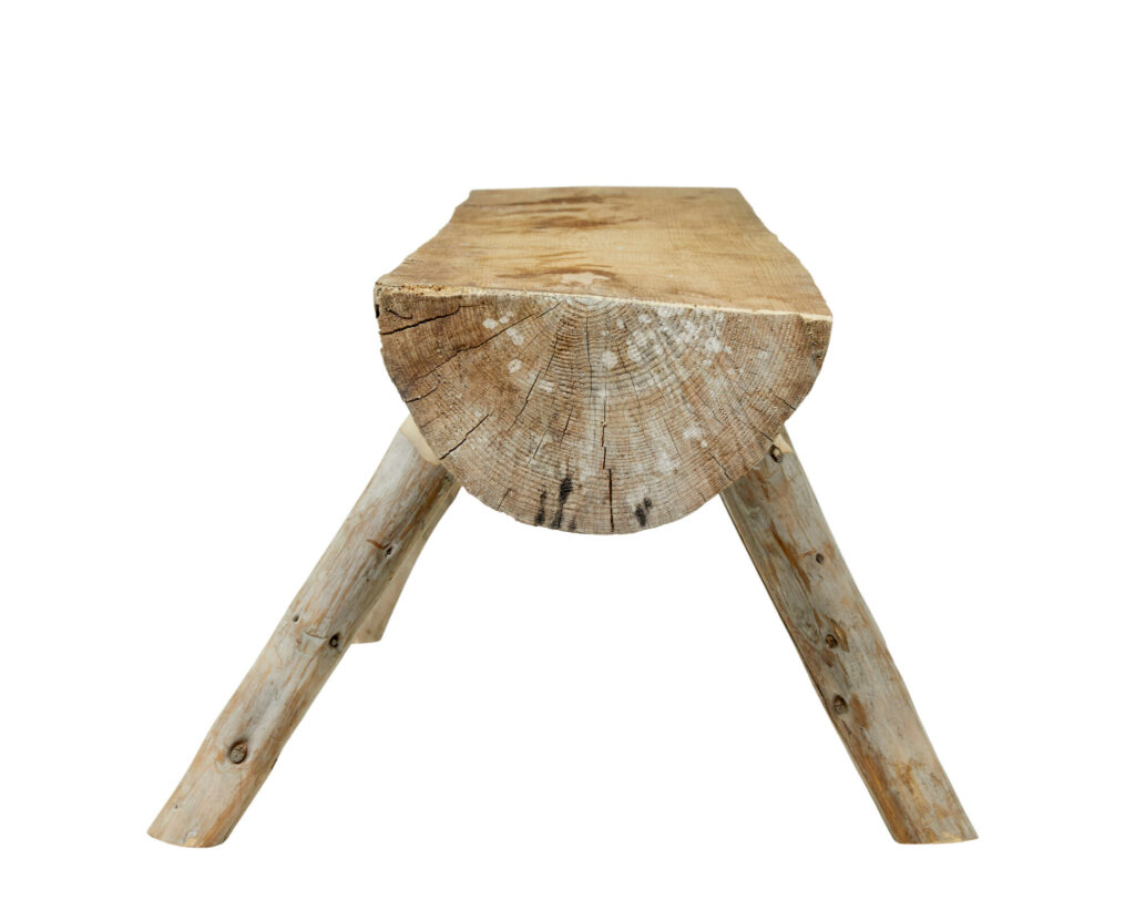 Set of 2 Scandinavian Hand Made Log Benches — image 6