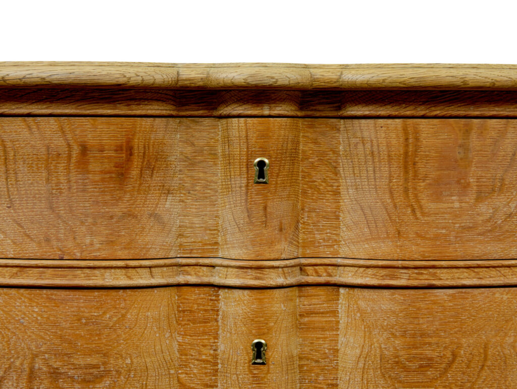 Mid Century Baroque Revival Solid Oak Chest of Drawers — image 11