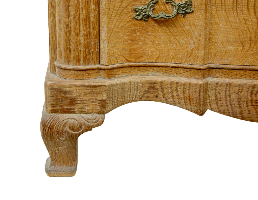 Mid Century Baroque Revival Solid Oak Chest of Drawers — image 10