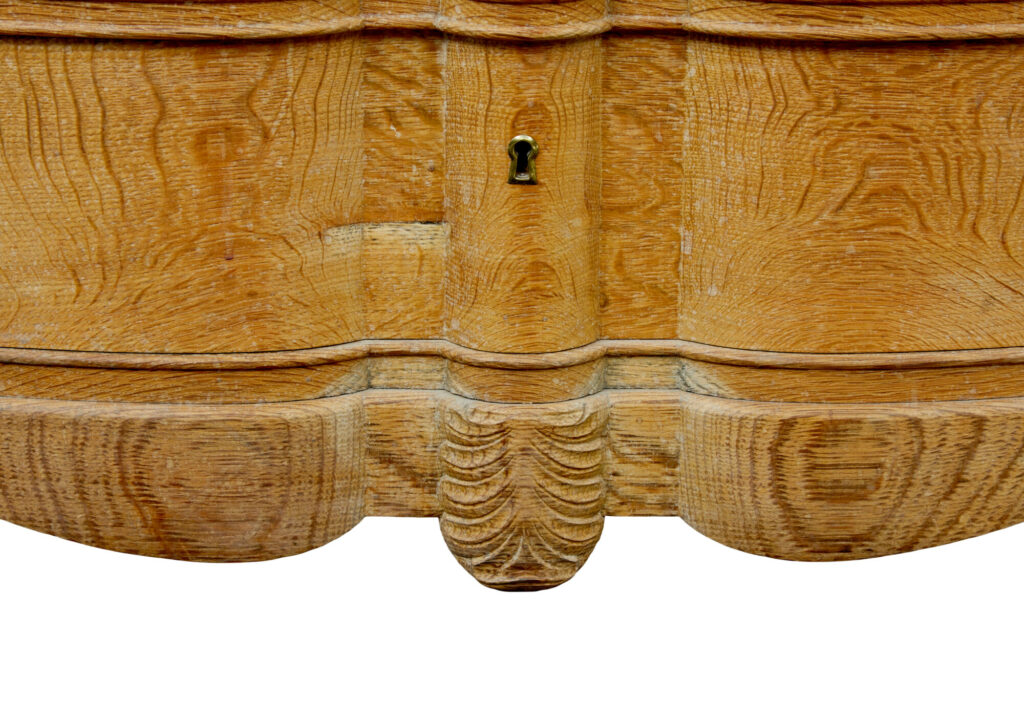 Mid Century Baroque Revival Solid Oak Chest of Drawers — image 9