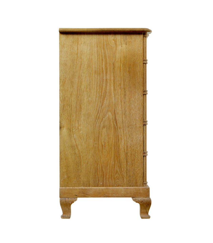 Mid Century Baroque Revival Solid Oak Chest of Drawers — image 2