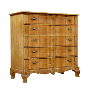 MID CENTURY BAROQUE REVIVAL SOLID OAK CHEST OF DRAWERS
