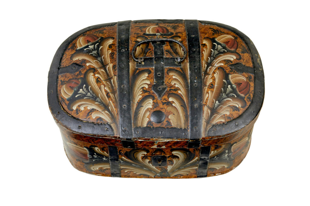 19th Century Scandinavian Folk Art Hand Painted Box — image 3