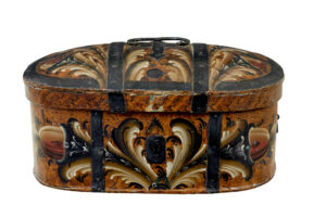 19TH CENTURY SCANDINAVIAN FOLK ART HAND PAINTED BOX